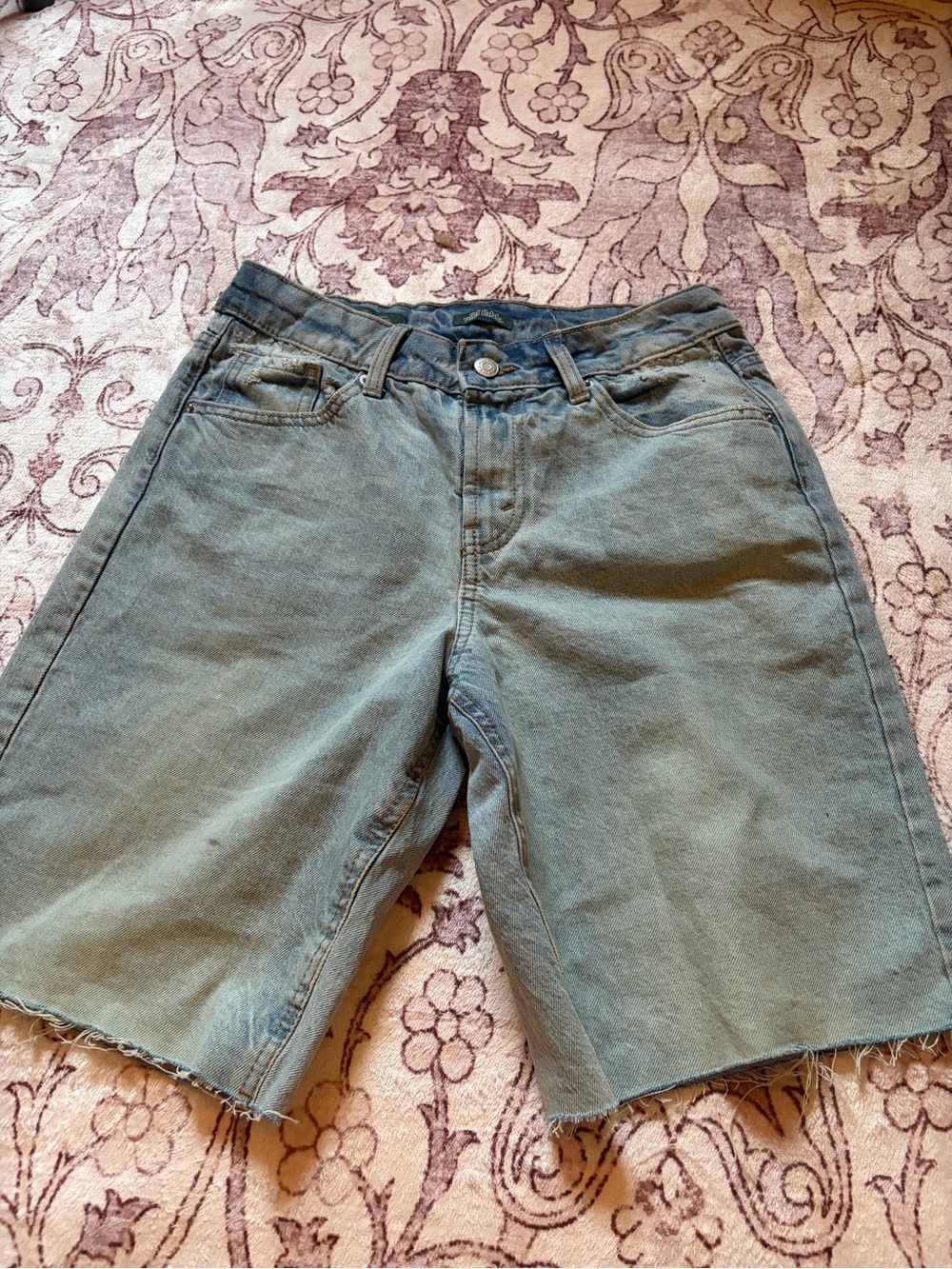 Light Wash Denim Wild Fable Jorts Raw Hem Jorts Y2K